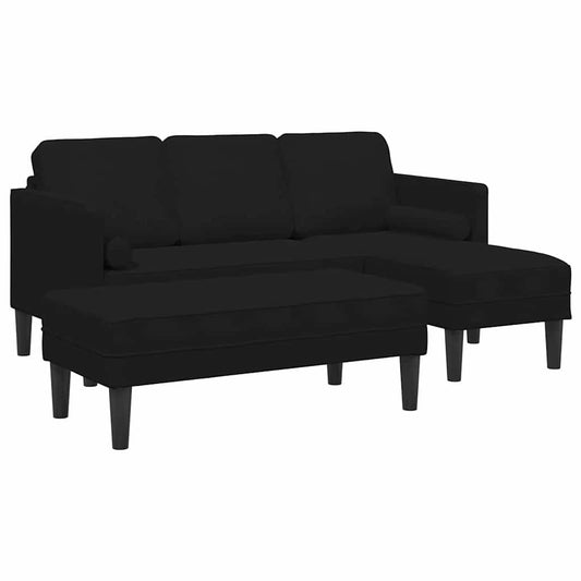 Sofa Set 2 pcs Schwarz 173 x 131 x 67 cm Samt