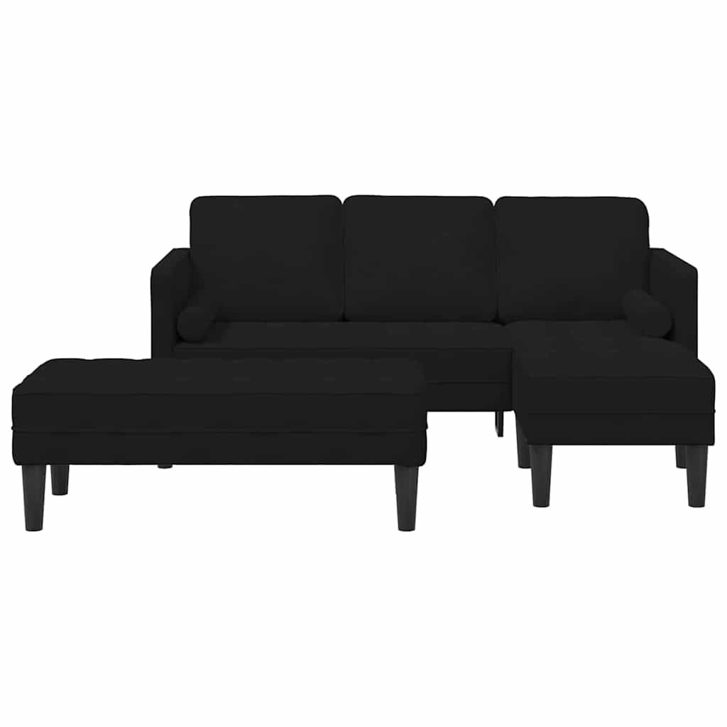 Sofa Set 2 pcs Schwarz 173 x 131 x 67 cm Samt
