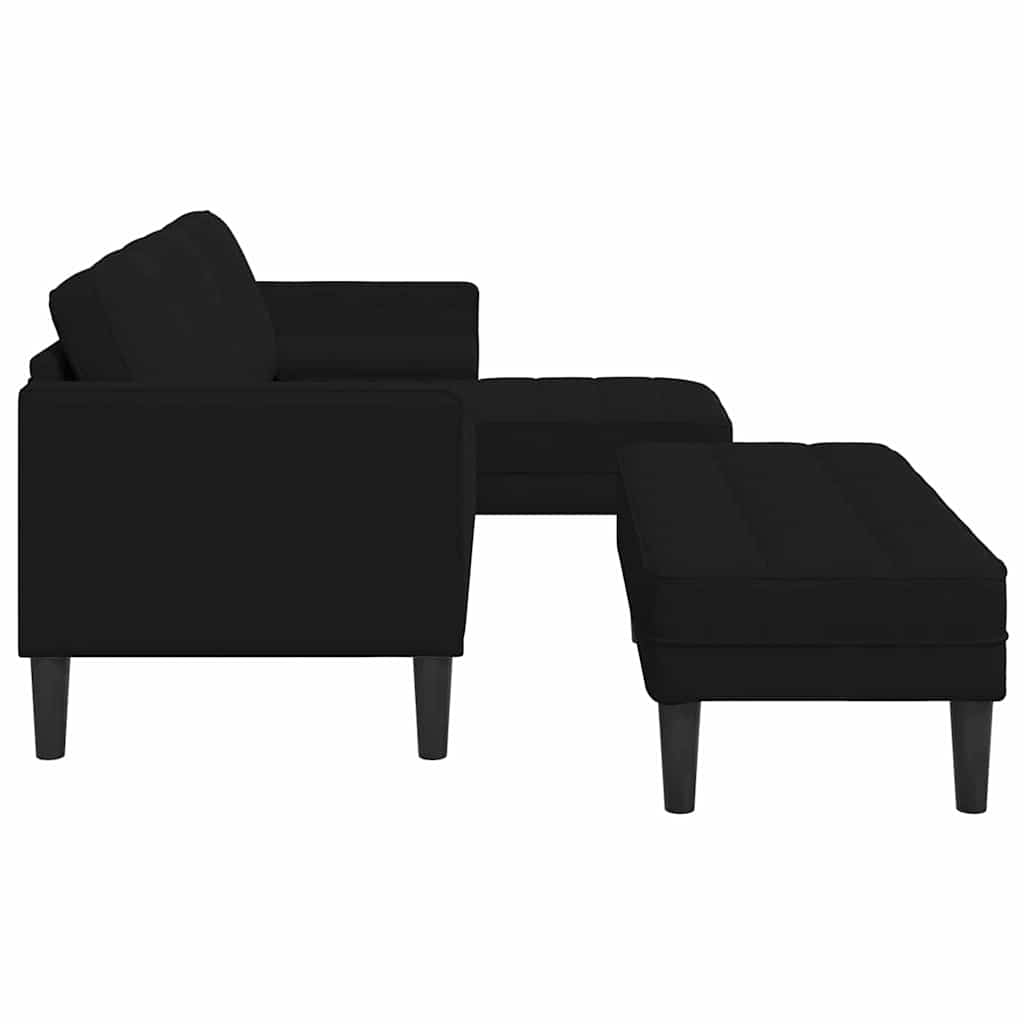 Sofa Set 2 pcs Schwarz 173 x 131 x 67 cm Samt
