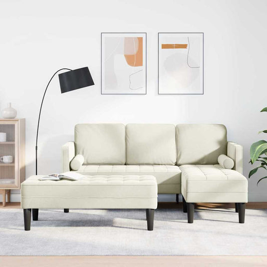 Sofa Set 2 pcs Creme 173 x 131 x 67 cm Samt