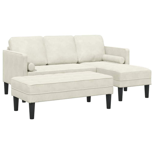 Sofa Set 2 pcs Creme 173 x 131 x 67 cm Samt