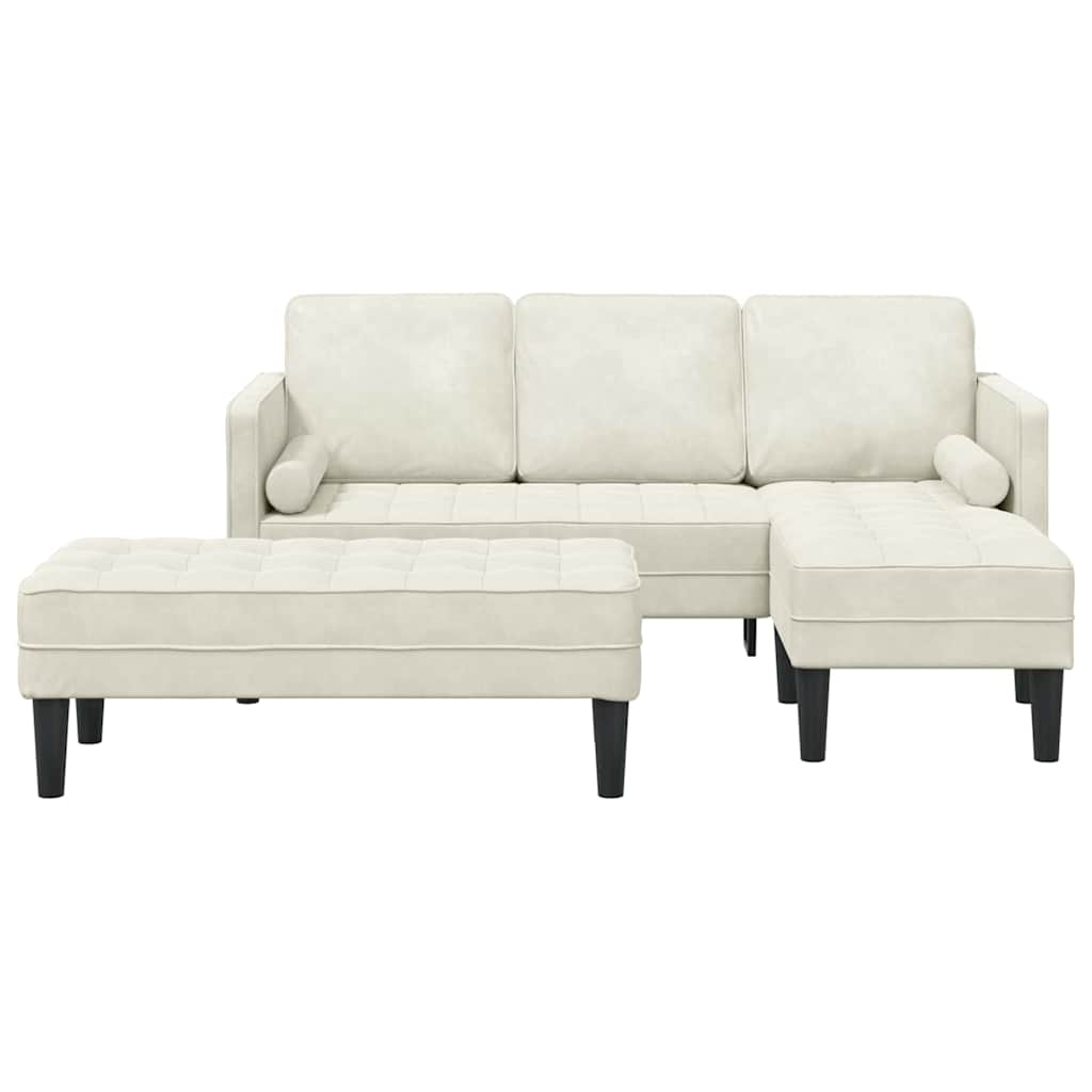 Sofa Set 2 pcs Creme 173 x 131 x 67 cm Samt