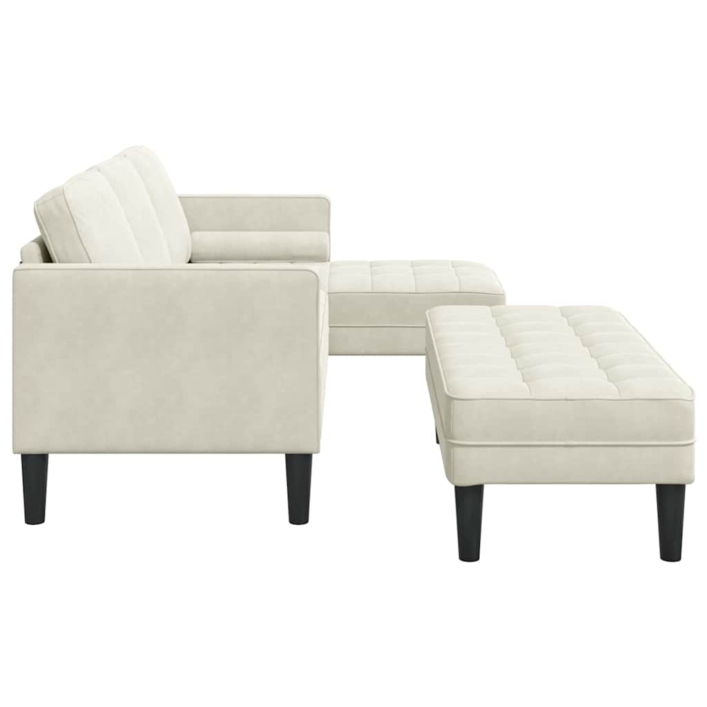 Sofa Set 2 pcs Creme 173 x 131 x 67 cm Samt