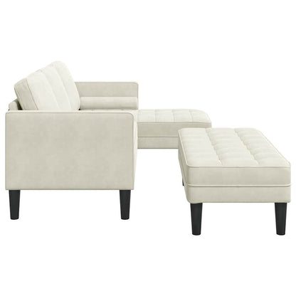 Sofa Set 2 pcs Creme 173 x 131 x 67 cm Samt