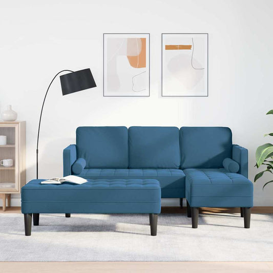Sofa Set 2 pcs Blau 173 x 131 x 67 cm Samt