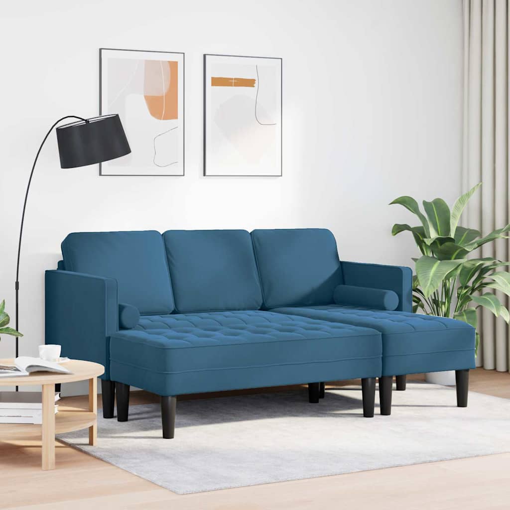 Sofa Set 2 pcs Blau 173 x 131 x 67 cm Samt