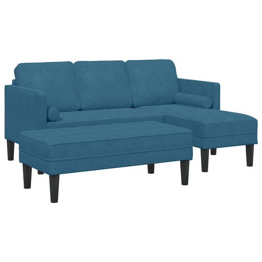 Sofa Set 2 pcs Blau 173 x 131 x 67 cm Samt