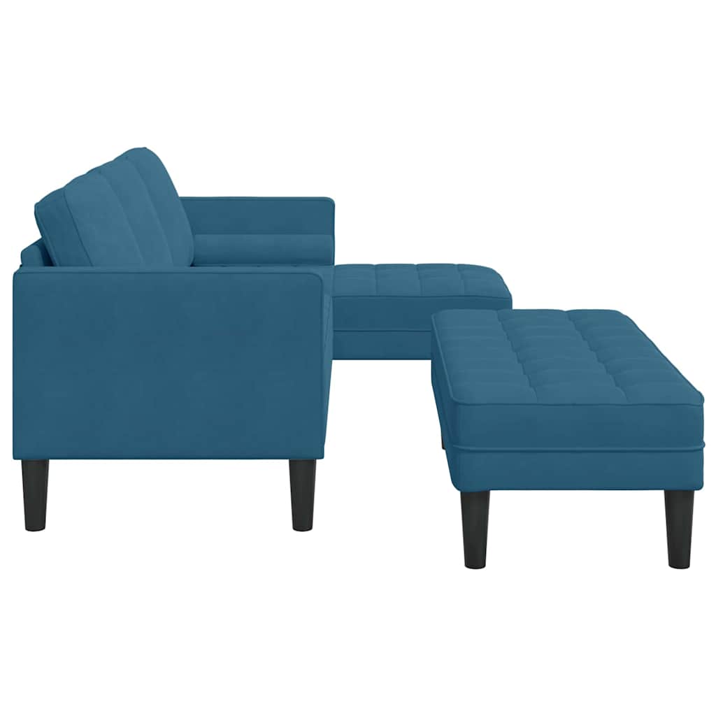 Sofa Set 2 pcs Blau 173 x 131 x 67 cm Samt