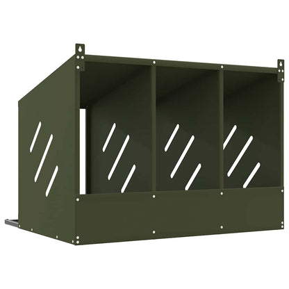 Hühner-Nistkasten mit 3 Fächern Olivgrün Metall