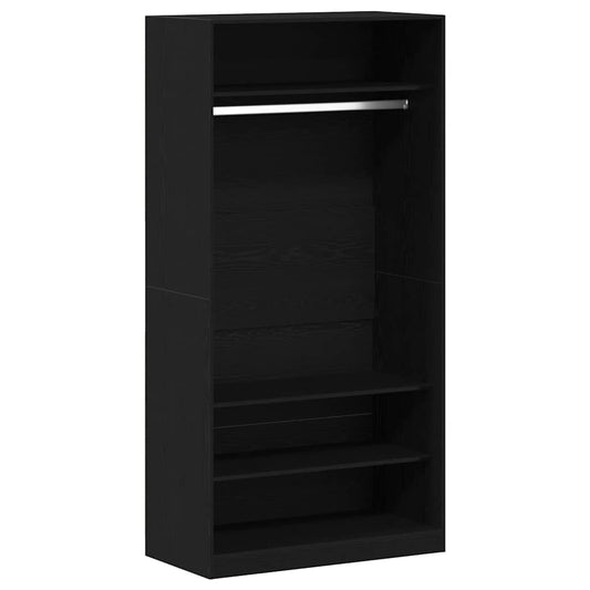 Kleiderschrank mit Regal Schwarz Eichen-Optik 100 x 50 x 200 cm