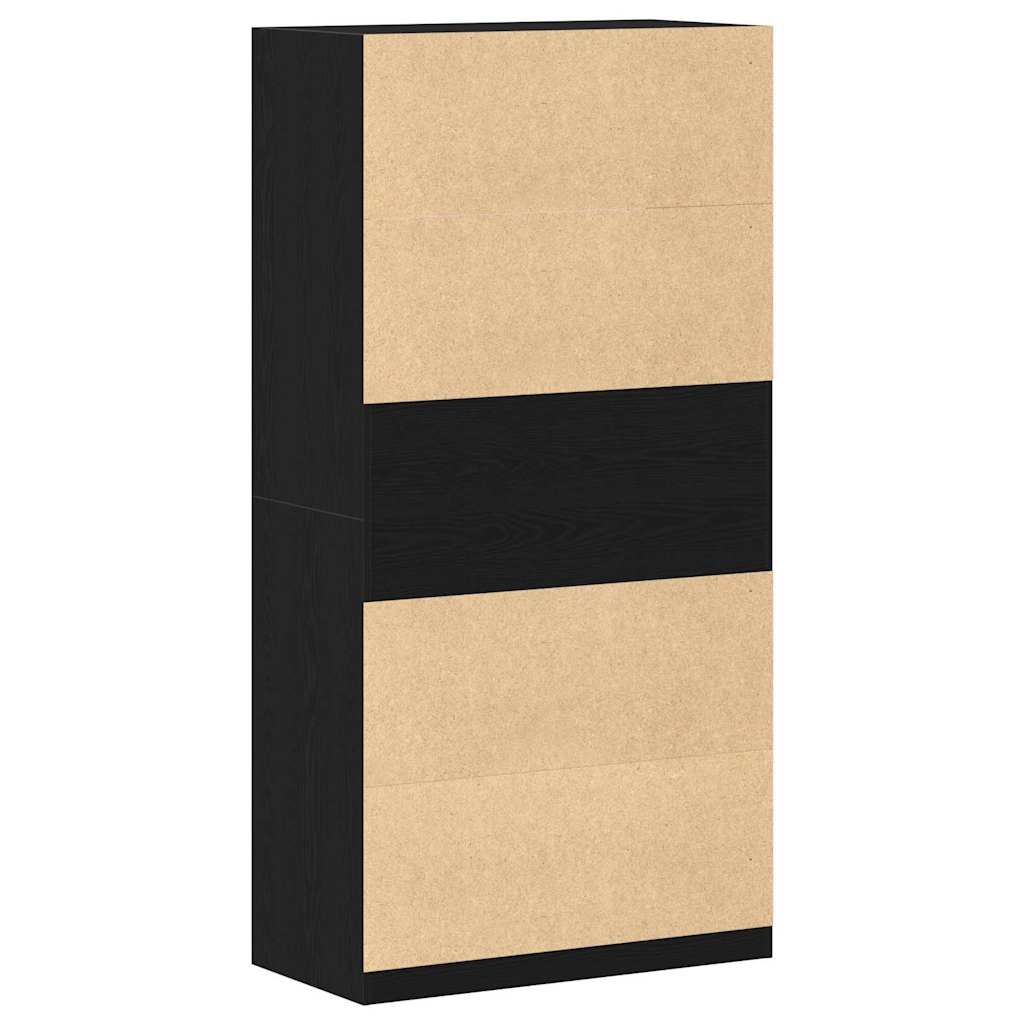 Kleiderschrank mit Regal Schwarz Eichen-Optik 100 x 50 x 200 cm