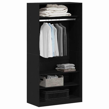 Kleiderschrank mit Regal Schwarz Eichen-Optik 100 x 50 x 200 cm