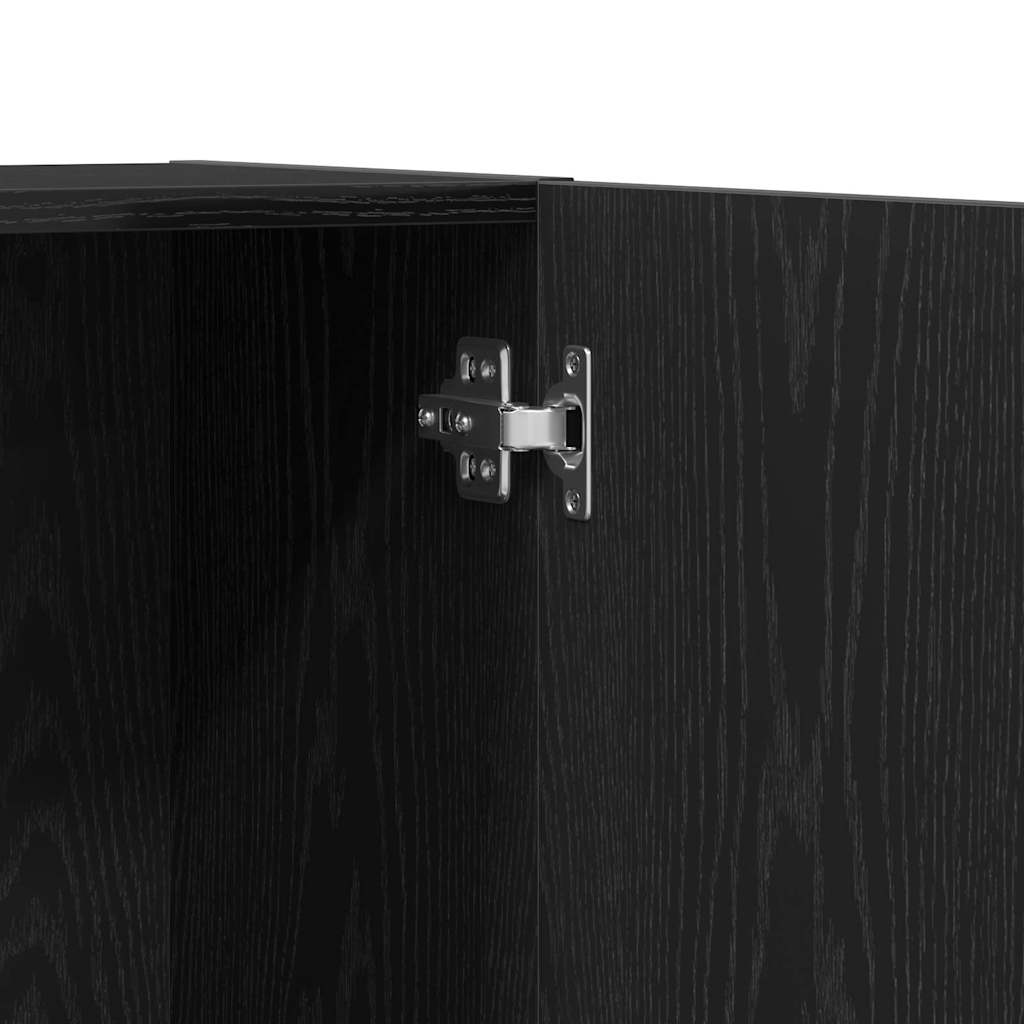 Schrank aus schwarzem Eichenholz 60 x 32 x 190 cm, aus Spanplatten.