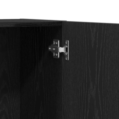 Schrank aus schwarzem Eichenholz 60 x 32 x 190 cm, aus Spanplatten.