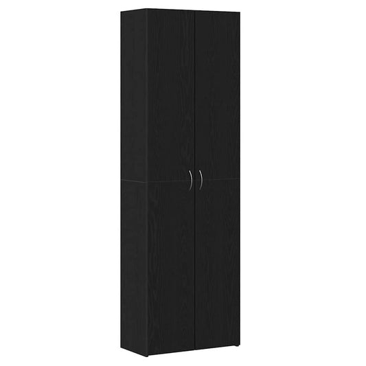 Schrank aus schwarzem Eichenholz 60 x 32 x 190 cm, aus Spanplatten.