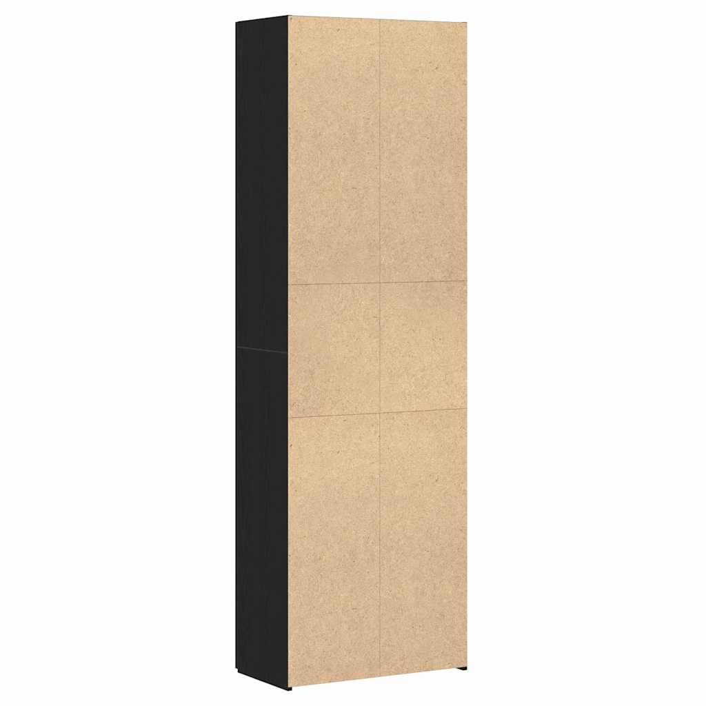 Schrank aus schwarzem Eichenholz 60 x 32 x 190 cm, aus Spanplatten.