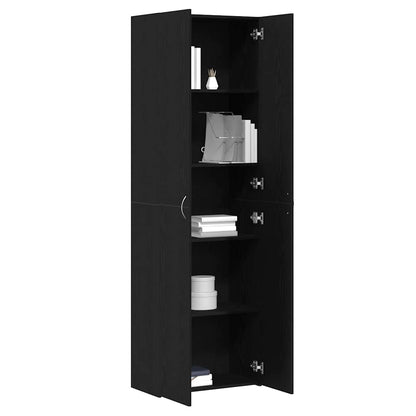Schrank aus schwarzem Eichenholz 60 x 32 x 190 cm, aus Spanplatten.