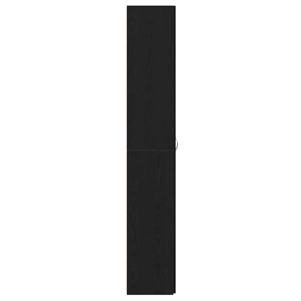 Schrank aus schwarzem Eichenholz 60 x 32 x 190 cm, aus Spanplatten.