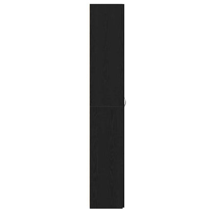 Schrank aus schwarzem Eichenholz 60 x 32 x 190 cm, aus Spanplatten.