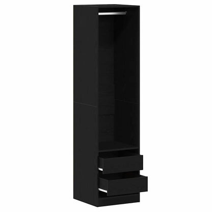 Kleiderschrank mit Regal Schwarz Eichen-Optik 50 x 50 x 200 cm