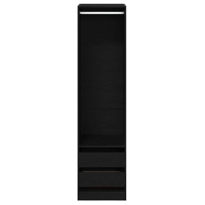 Kleiderschrank mit Regal Schwarz Eichen-Optik 50 x 50 x 200 cm