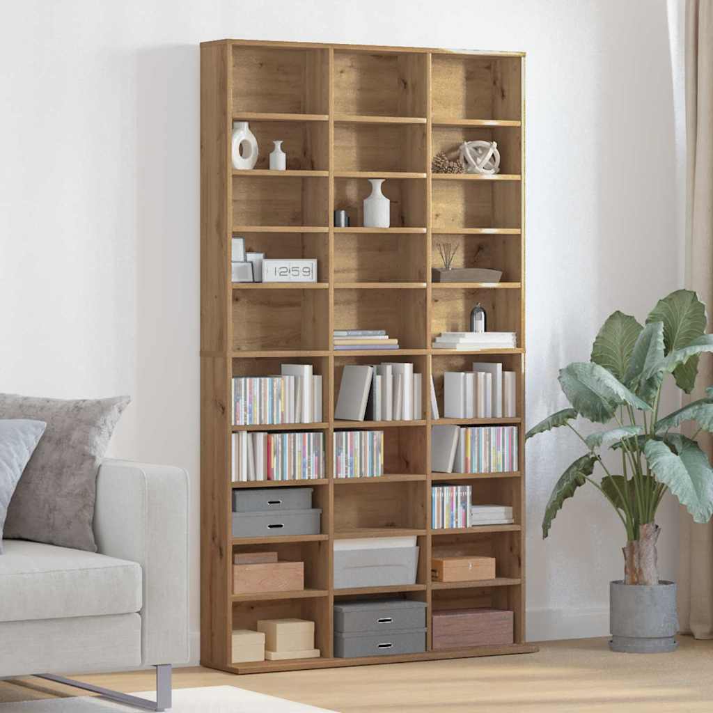 CD-Schrank Eiche handwerklich 101 x 23 x 177,5 cm Holzwerkstoff