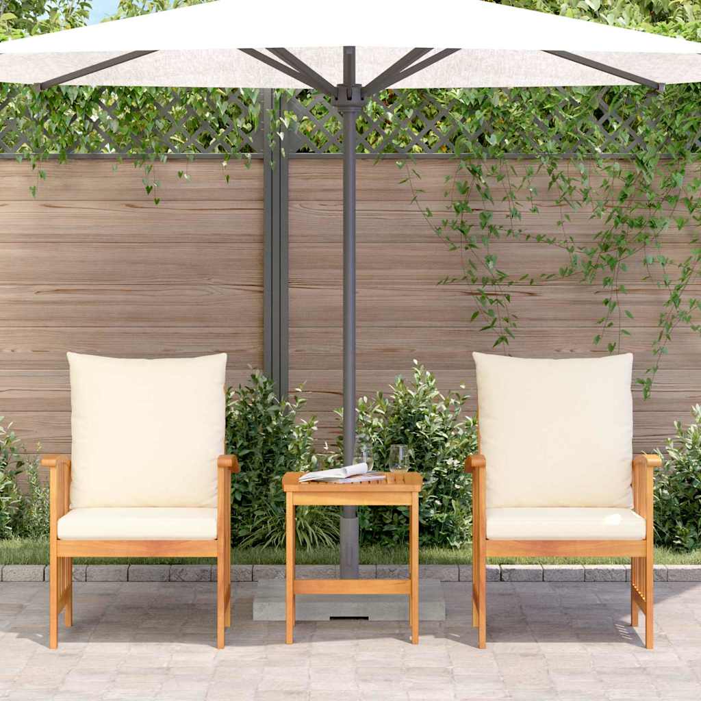 Garten-Sofa-Set mit Kissen 3 pcs Braun Massivholz Akazie