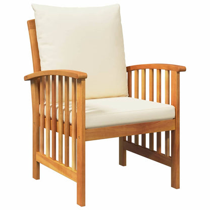 Garten-Sofa-Set mit Kissen 3 pcs Braun Massivholz Akazie