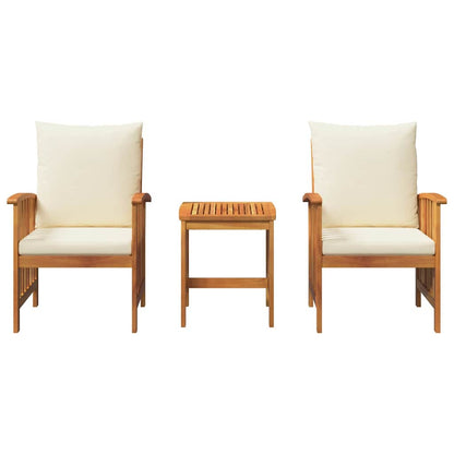 Garten-Sofa-Set mit Kissen 3 pcs Braun Massivholz Akazie