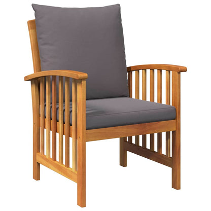 Garten-Sofa-Set mit Kissen 3 pcs Braun Massivholz Akazie