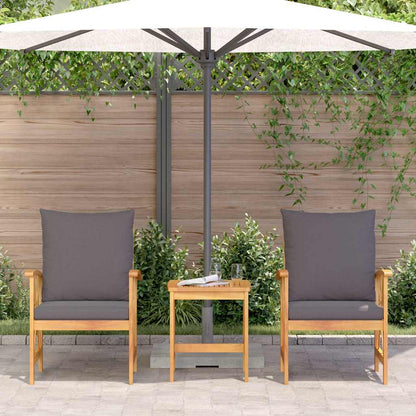 Garten-Sofa-Set mit Kissen 3 pcs Braun Massivholz Akazie