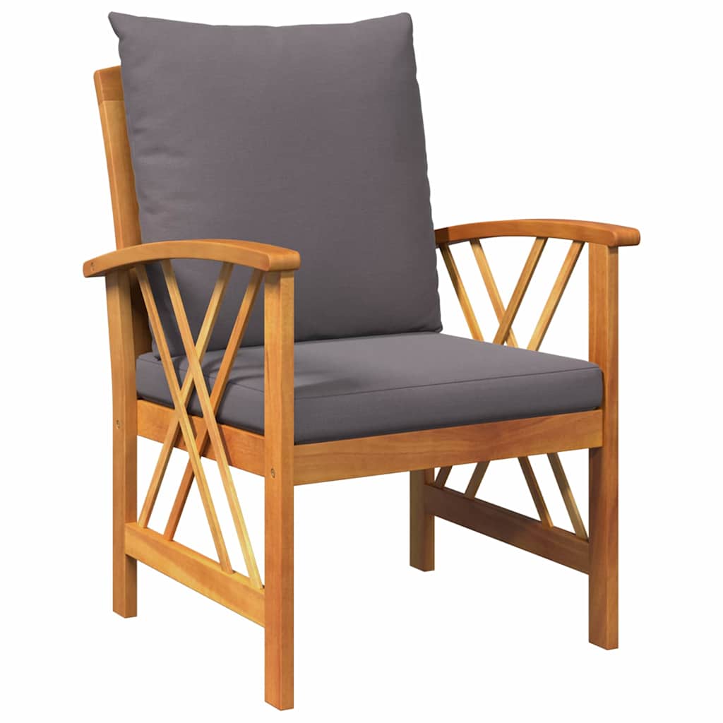 Garten-Sofa-Set mit Kissen 3 pcs Braun Massivholz Akazie