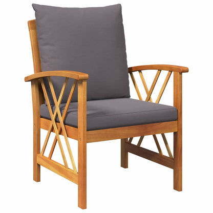 Garten-Sofa-Set mit Kissen 3 pcs Braun Massivholz Akazie