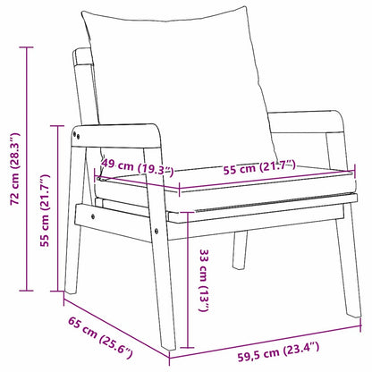 Gartenstuhl mit Kissen 2 pcs Braun Massivholz Akazie