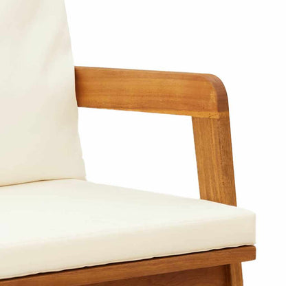 Gartenbank mit Kissen Braun Massivholz Akazie