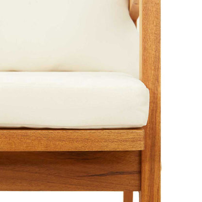 Gartenbank mit Kissen Braun Massivholz Akazie