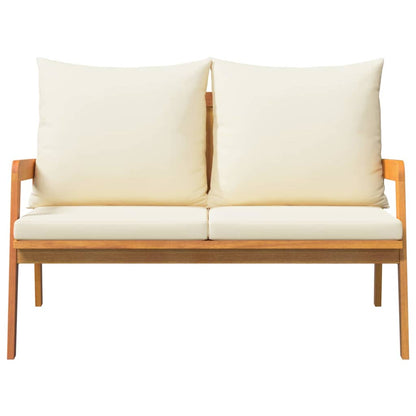 Gartenbank mit Kissen Braun Massivholz Akazie