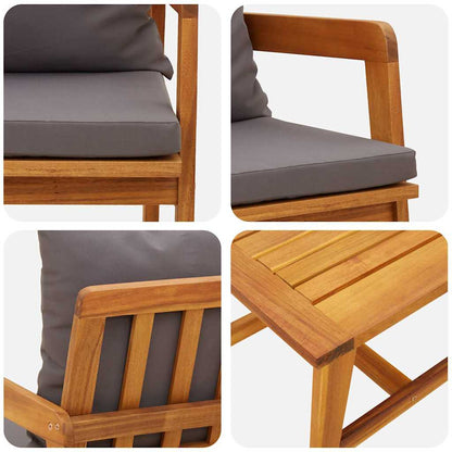 Bistrogarnitur Braun 45 x 45 x 38cm Massivholz Akazie