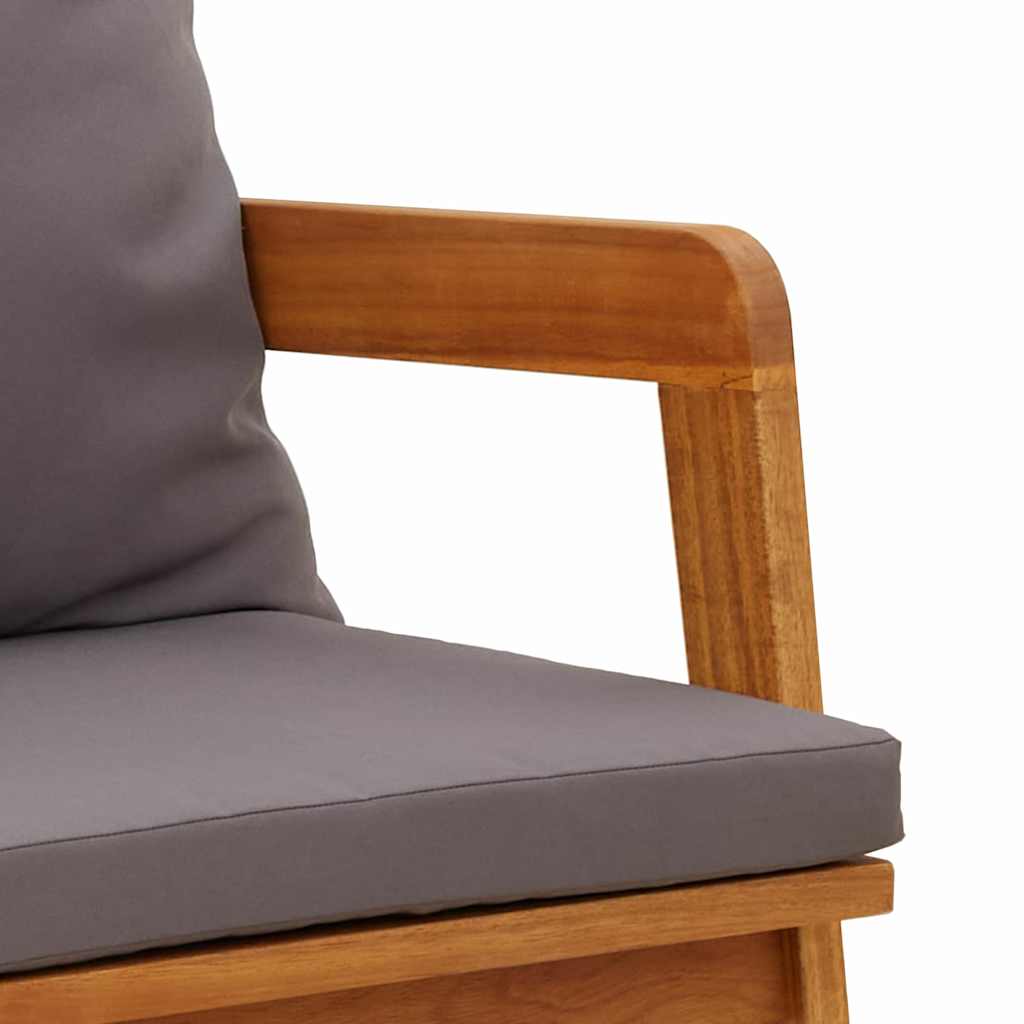 Gartenbank mit Kissen Braun Massivholz Akazie