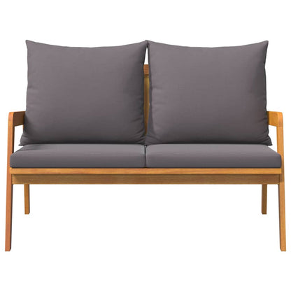 Gartenbank mit Kissen Braun Massivholz Akazie