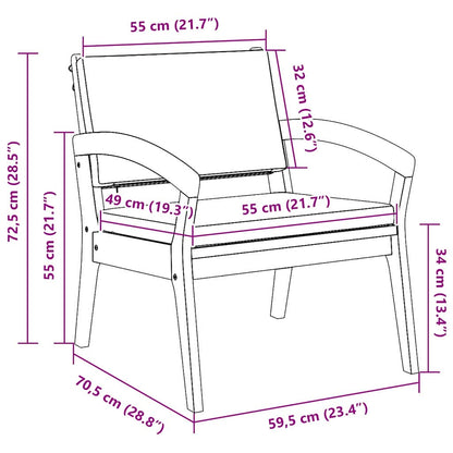 Gartenstuhl 2 pcs Braun Massivholz Akazie