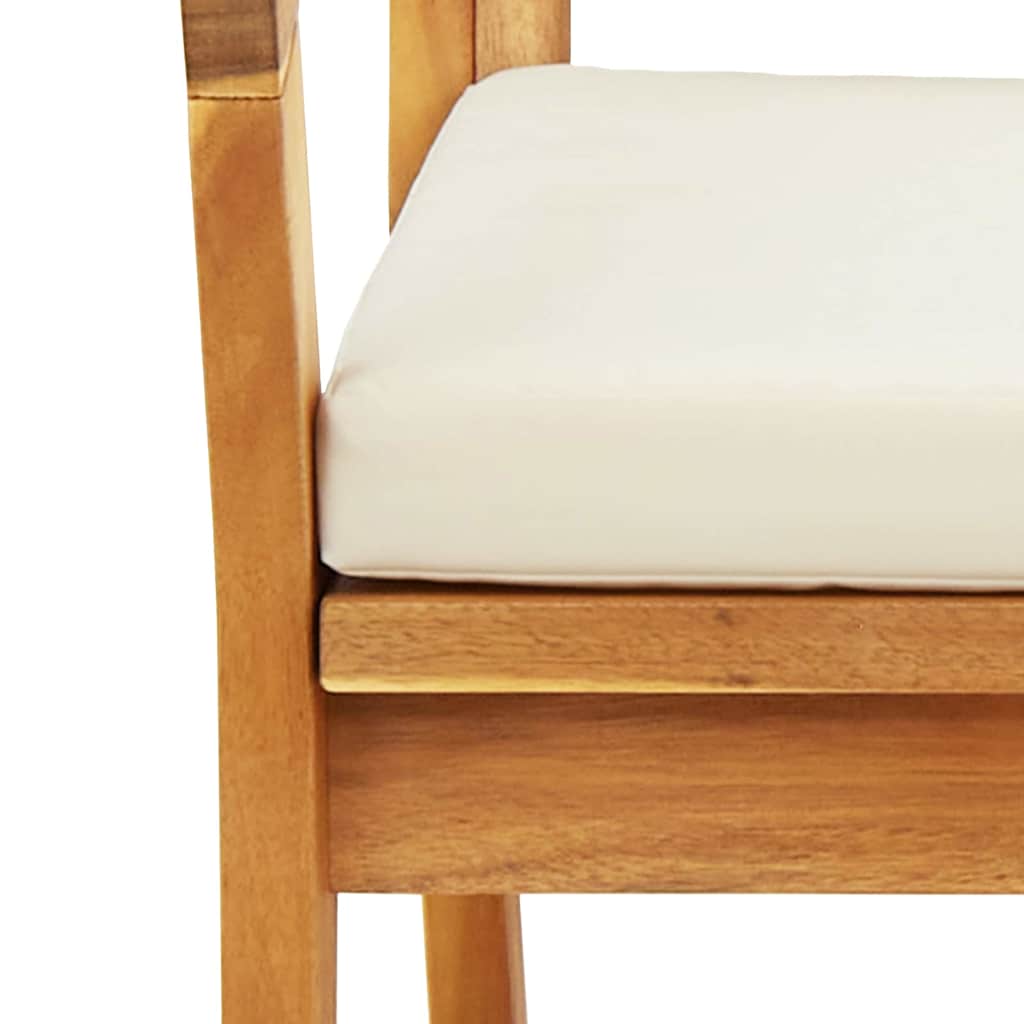 Gartenbank mit Kissen Braun Massivholz Akazie