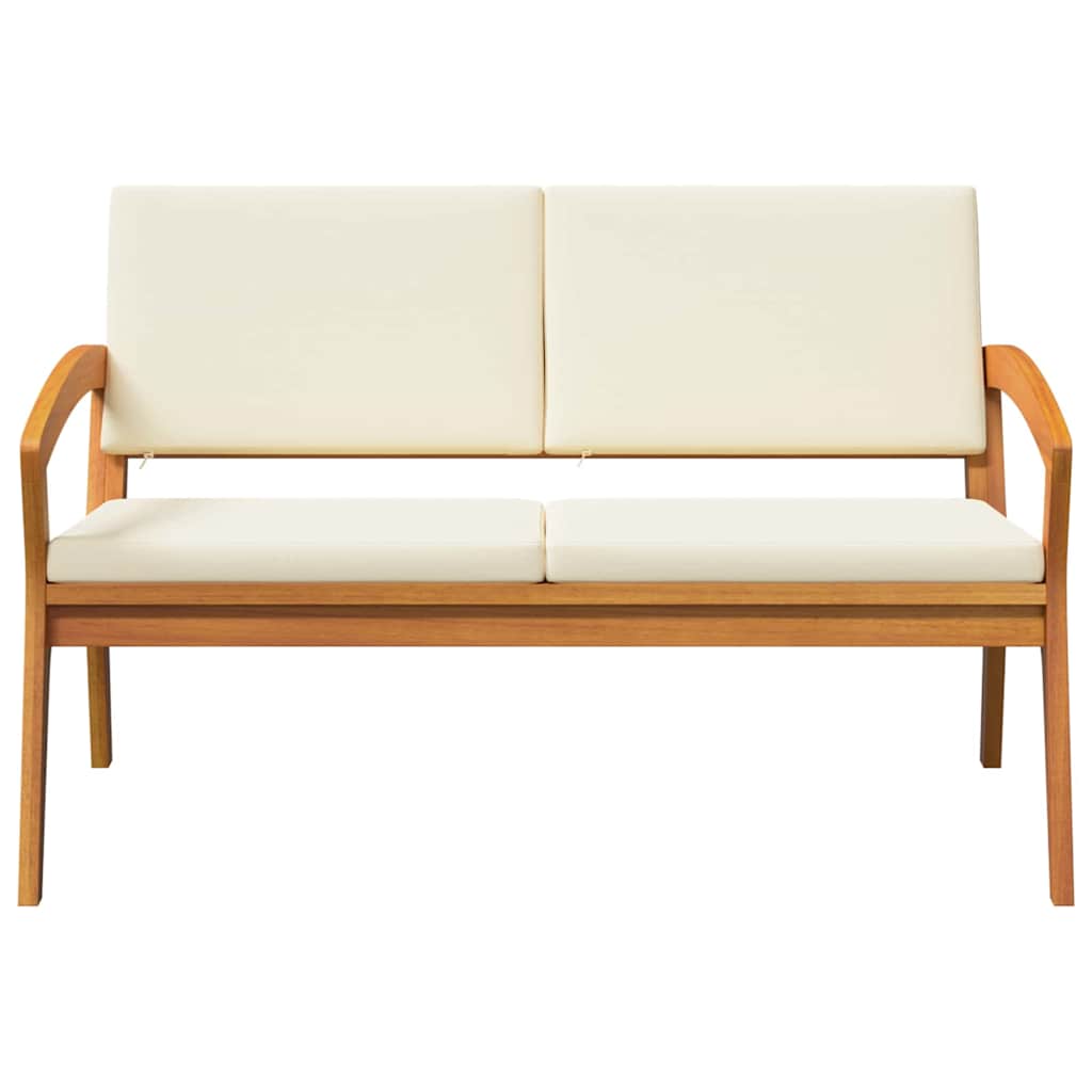 Gartenbank mit Kissen Braun Massivholz Akazie