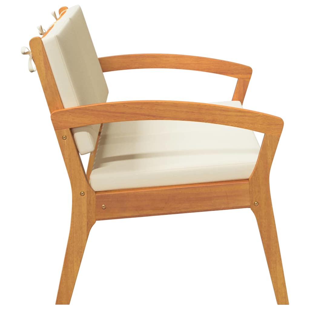 Gartenbank mit Kissen Braun Massivholz Akazie