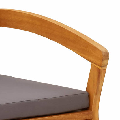 Gartenstuhl mit Kissen 2 pcs Braun Massivholz Akazie