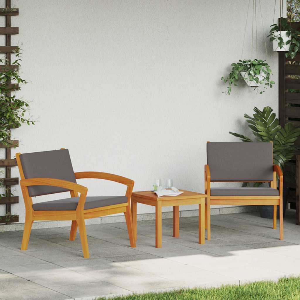 Gartenstuhl mit Kissen 2 pcs Braun Massivholz Akazie