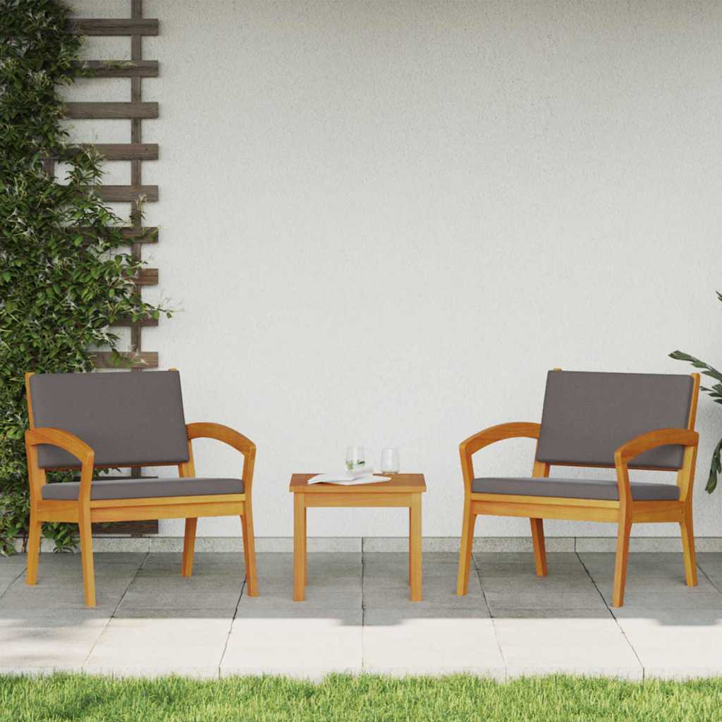 Gartenstuhl mit Kissen 2 pcs Braun Massivholz Akazie