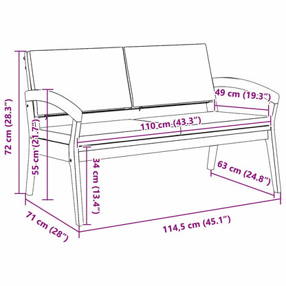 Gartenbank Braun Massivholz Akazie