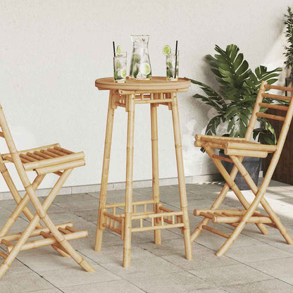 Garten-Bartisch Rund Ø55x100 cm Bambus
