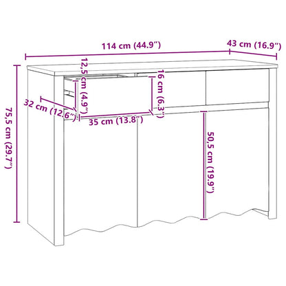 Braun 114 x 43 x 75.5 cm Massivholz Kiefer
